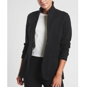 Athleta Black Knit Workleisure Blazer 16 Stretch Soft Jacket Minimal Venice